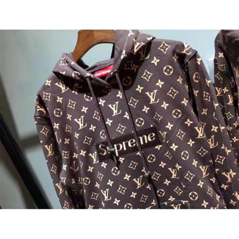 supreme louis vuitton hoodie brown replica|supreme louis vuitton hoodie neymar.